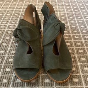 Sage Green Suede Bow Bernardo Heels